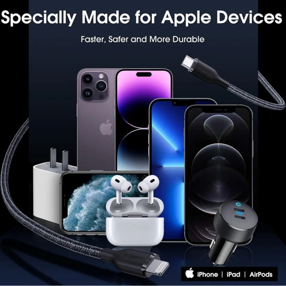 iPhone fast charging braided cord.